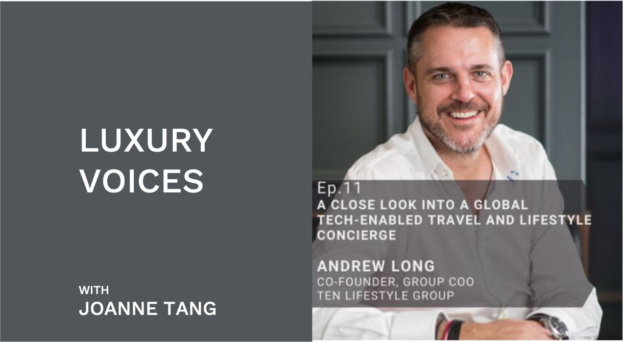Andrew Long and Joanne Tang record episode of Luxury Voices podcast