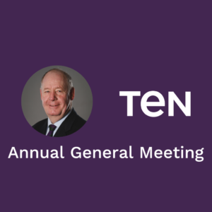 Images of Bruce Weatherill and the Ten logo with the text 'Annual General Meeting'